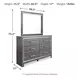 Lodanna Gray 6 Drawer Dresser and Rectangular Mirror