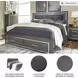 Lodanna Gray King Upholstered Panel Storage Bed
