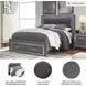 Lodanna Gray Queen Upholstered Panel Storage Bed