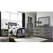Baystorm Gray Twin Panel Bed with LED