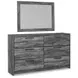 Baystorm Gray 6 Drawer Dresser and Rectangular Mirror