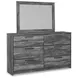 Baystorm Gray Youth Storage Panel Bedroom Set with 4 Drawers and LED