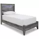 Baystorm Gray Twin Panel Bed with LED