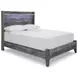 Baystorm Gray Full Panel Bed with LED
