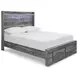 Baystorm Gray Full Storage Panel Bed with 2 Drawers and LED
