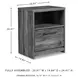 Baystorm Gray 1 Drawer Nightstand