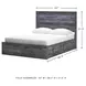 Baystorm Gray Queen Platform Single Side Under Bed Storage Bed