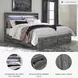 Baystorm Gray King Platform Single Side Under Bed Storage Bed