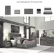 Baystorm Gray King Platform Single Side Under Bed Storage Bed