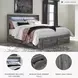Baystorm Gray King Platform Double Under Bed Storage Bed