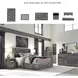 Baystorm Gray King Platform Double Under Bed Storage Bed