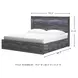 Baystorm Gray King Platform Double Under Bed Storage Bed