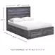 Baystorm Gray Queen Platform Double Under Bed Storage Bed
