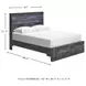 Baystorm Gray Queen Platform Storage Bed