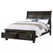 B02255 Brown Queen Sleigh Storage Bed