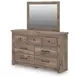 Keithland Brown 7 Drawer Dresser and Rectangular Mirror