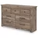 Keithland Brown 7 Drawer Dresser and Rectangular Mirror
