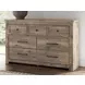 Keithland Brown 7 Drawer Dresser and Rectangular Mirror