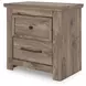 Keithland Brown 2 Drawer Nightstand with USB Charging