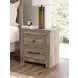 Keithland Brown 2 Drawer Nightstand with USB Charging