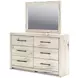 Lawroy Light Natural 6 Drawer Dresser and Rectangular Mirror