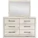 Lawroy Light Natural 6 Drawer Dresser and Rectangular Mirror