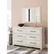 Lawroy Light Natural 6 Drawer Dresser and Rectangular Mirror