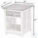 Island Haven Dapple Grey and Blanc Rectangular End Table
