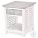 Island Haven Dapple Grey and Blanc Rectangular End Table
