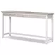 Islamorada Dapple Gray Performance Fabric Upholstered Rectangular Console Table with Stools and USB Charging