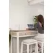 Islamorada Dapple Gray and Blanc Rectangular Console Table with USB Charging