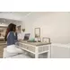 Islamorada Dapple Gray and Blanc Rectangular Console Table with USB Charging