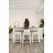 Islamorada Dapple Gray and Blanc Rectangular Console Table with USB Charging