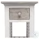 Island Haven Dapple Grey and Blanc Rectangular Chairside Table