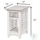Island Haven Dapple Grey and Blanc Rectangular Chairside Table