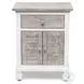 Island Haven Dapple Grey and Blanc 1 Drawer and 2 Door Nightstand with USB Charging