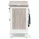 Island Haven Dapple Grey and Blanc 1 Drawer and 2 Door Nightstand with USB Charging