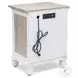 Island Haven Dapple Grey and Blanc 1 Drawer and 2 Door Nightstand with USB Charging