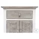 Island Haven Dapple Grey and Blanc 1 Drawer and 2 Door Nightstand with USB Charging