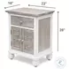 Island Haven Dapple Grey and Blanc 1 Drawer and 2 Door Nightstand with USB Charging