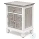 Island Haven Dapple Grey and Blanc 1 Drawer and 2 Door Nightstand with USB Charging