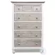 Island Haven Dapple Grey and Blanc 5 Drawer Chest