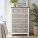 Island Haven Dapple Grey and Blanc 5 Drawer Chest