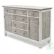 Island Haven Dapple Grey and Blanc 6 Drawer and 2 Door Dresser