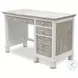Island Haven Dapple Grey and Blanc 48" Desk and Chair Set