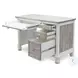 Island Haven Dapple Grey and Blanc 48" Desk and Chair Set
