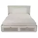Islamorada Dapple Gray and Blanc Queen Storage Cabinet Bed with Mattress and USB Charging