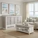 Islamorada Dapple Gray and Blanc Queen Storage Cabinet Bed with Mattress and USB Charging