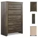 Juararo Dark Brown Five Drawer Chest