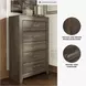 Juararo Dark Brown Five Drawer Chest